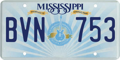 MS license plate BVN753