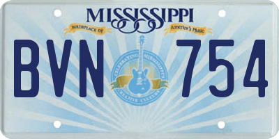 MS license plate BVN754