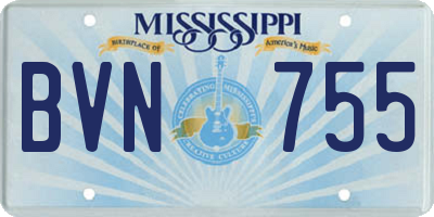 MS license plate BVN755