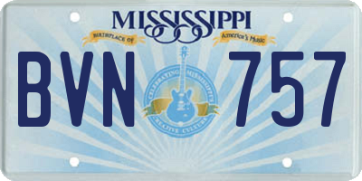 MS license plate BVN757