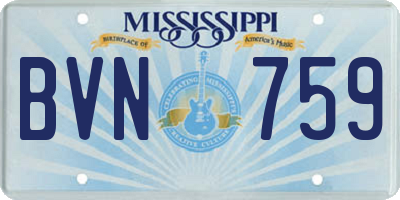 MS license plate BVN759