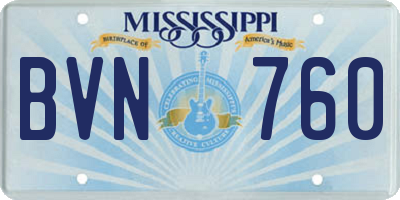 MS license plate BVN760