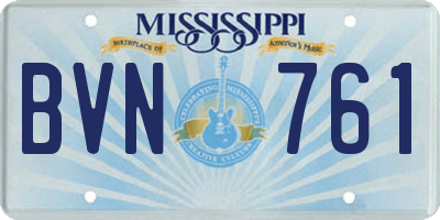 MS license plate BVN761