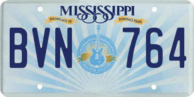 MS license plate BVN764