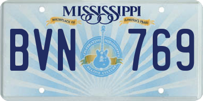 MS license plate BVN769