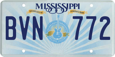 MS license plate BVN772