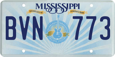 MS license plate BVN773