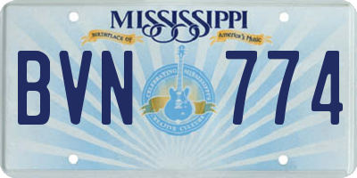 MS license plate BVN774