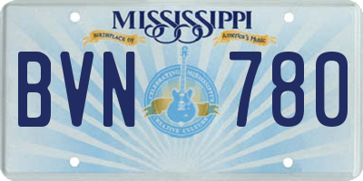 MS license plate BVN780