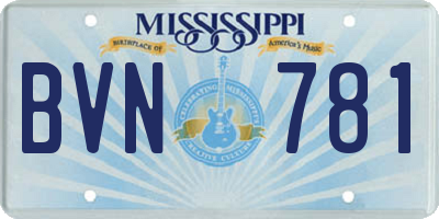 MS license plate BVN781