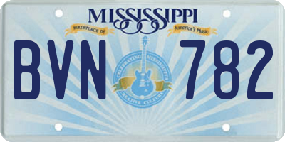 MS license plate BVN782