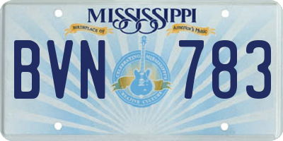 MS license plate BVN783