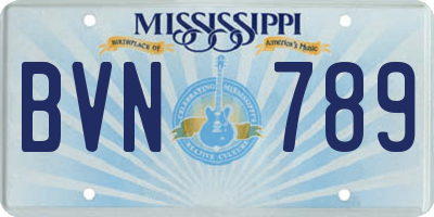 MS license plate BVN789
