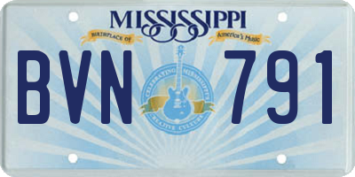 MS license plate BVN791