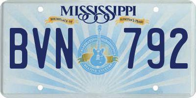 MS license plate BVN792
