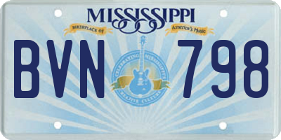 MS license plate BVN798