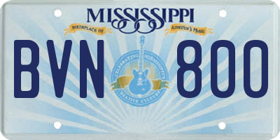 MS license plate BVN800