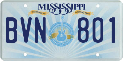 MS license plate BVN801