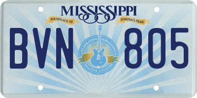 MS license plate BVN805