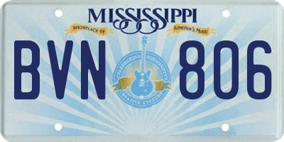 MS license plate BVN806