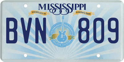 MS license plate BVN809