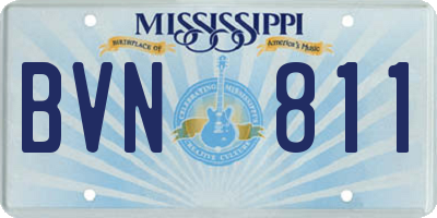 MS license plate BVN811