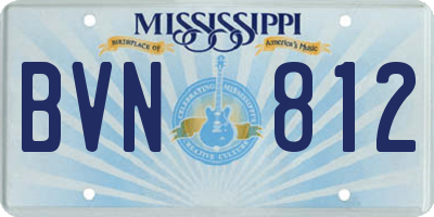 MS license plate BVN812