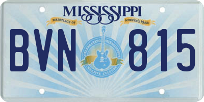 MS license plate BVN815