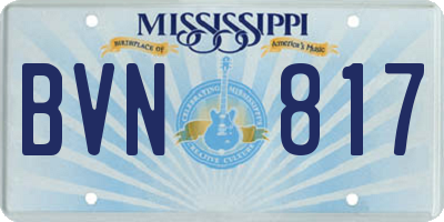 MS license plate BVN817