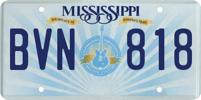 MS license plate BVN818