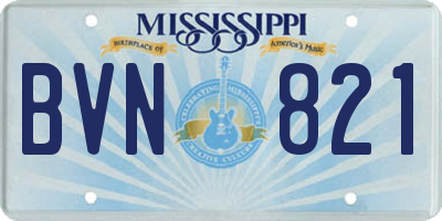 MS license plate BVN821