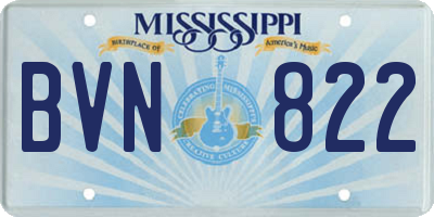 MS license plate BVN822