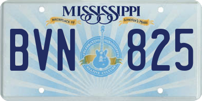MS license plate BVN825