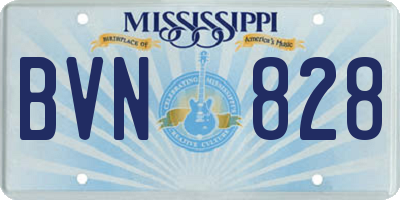 MS license plate BVN828