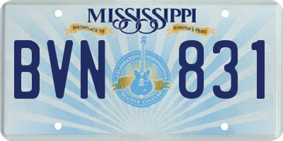 MS license plate BVN831