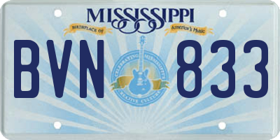 MS license plate BVN833