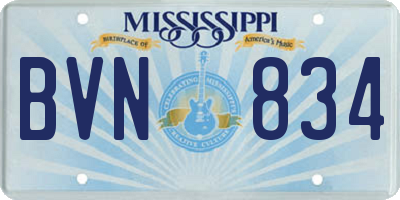 MS license plate BVN834