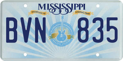 MS license plate BVN835