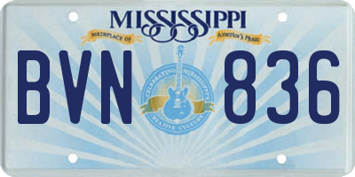 MS license plate BVN836