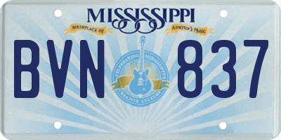 MS license plate BVN837