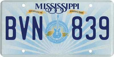 MS license plate BVN839