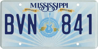 MS license plate BVN841