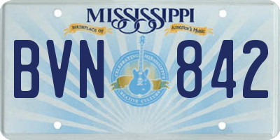 MS license plate BVN842