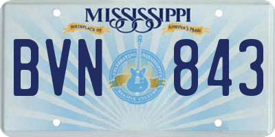 MS license plate BVN843