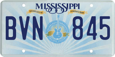 MS license plate BVN845