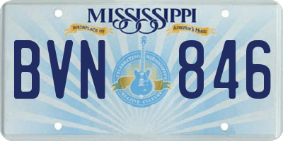 MS license plate BVN846