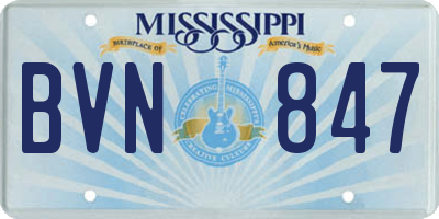 MS license plate BVN847
