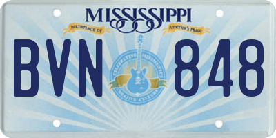 MS license plate BVN848