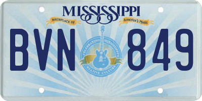 MS license plate BVN849