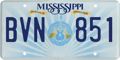 MS license plate BVN851